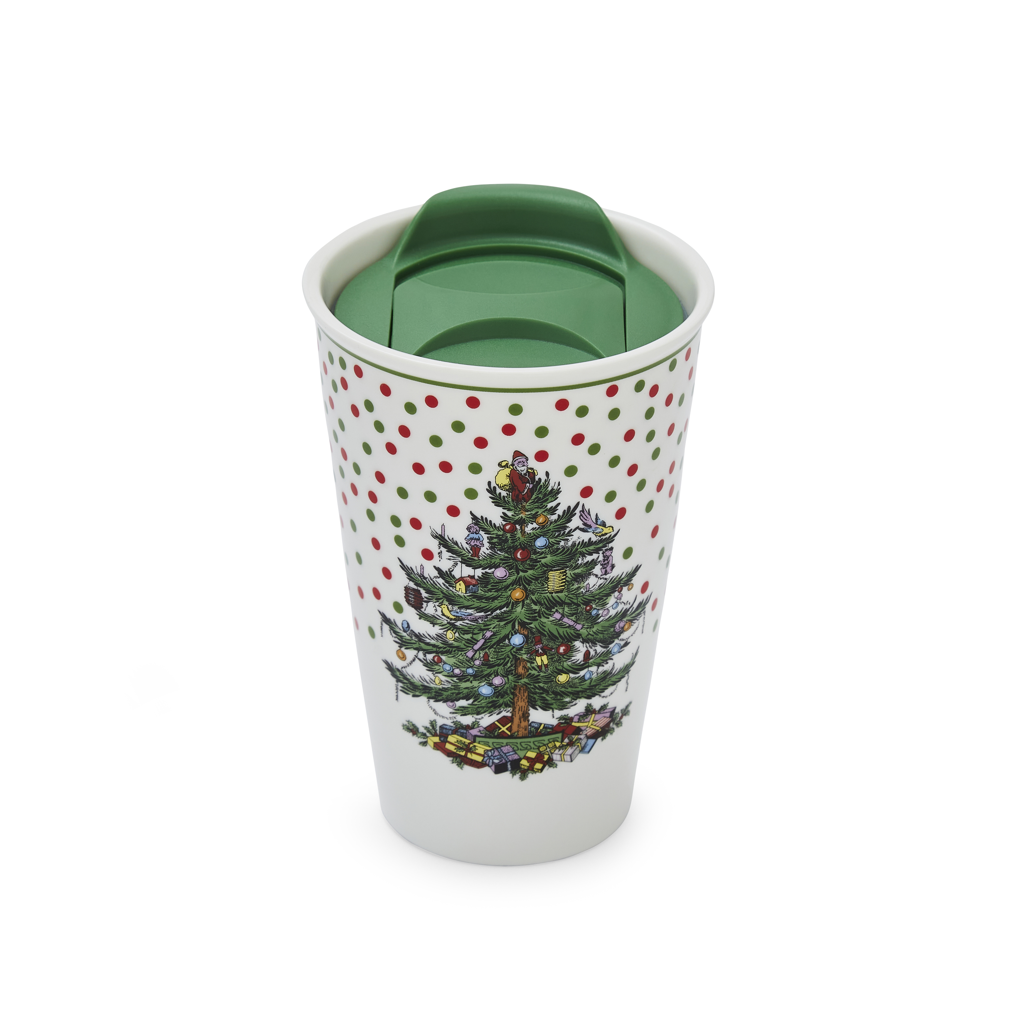 Christmas Tree Polka Dot Travel Mug (8 Ounce) image number null